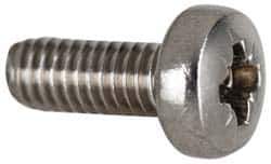 Value Collection - M5x0.80, 60mm Length Under Head Pozidriv Drive Machine Screw - Pan Head, Grade 18-8 & A2 Stainless Steel, Uncoated, Without Washer - All Tool & Supply