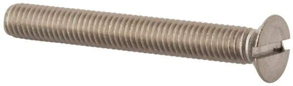 Value Collection - M6x1.00 Metric Coarse, 50mm OAL Slotted Drive Machine Screw - Flat Head, Grade 316 & A4 Stainless Steel, Uncoated, Without Washer - All Tool & Supply