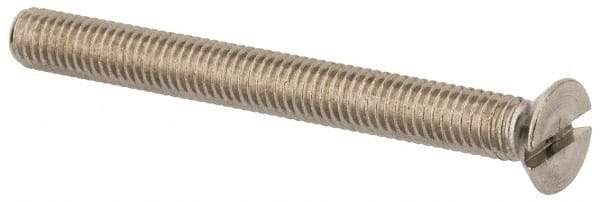 Value Collection - M6x1.00 Metric Coarse, 60mm OAL Slotted Drive Machine Screw - Flat Head, Grade 316 & A4 Stainless Steel, Uncoated, Without Washer - All Tool & Supply