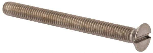 Value Collection - M6x1.00 Metric Coarse, 65mm OAL Slotted Drive Machine Screw - Flat Head, Grade 316 & A4 Stainless Steel, Uncoated, Without Washer - All Tool & Supply