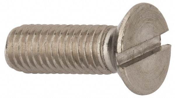 Value Collection - M8x1.25 Metric Coarse, 25mm OAL Slotted Drive Machine Screw - Flat Head, Grade 316 & A4 Stainless Steel, Uncoated, Without Washer - All Tool & Supply