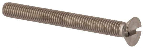 Value Collection - M8x1.25 Metric Coarse, 75mm OAL Slotted Drive Machine Screw - Flat Head, Grade 316 & A4 Stainless Steel, Uncoated, Without Washer - All Tool & Supply