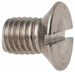 Value Collection - M10x1.50 Metric Coarse, 16mm OAL Slotted Drive Machine Screw - Flat Head, Grade 316 & A4 Stainless Steel, Uncoated, Without Washer - All Tool & Supply