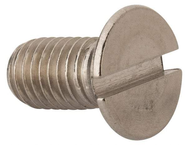 Value Collection - M10x1.50 Metric Coarse, 20mm OAL Slotted Drive Machine Screw - Flat Head, Grade 316 & A4 Stainless Steel, Uncoated, Without Washer - All Tool & Supply