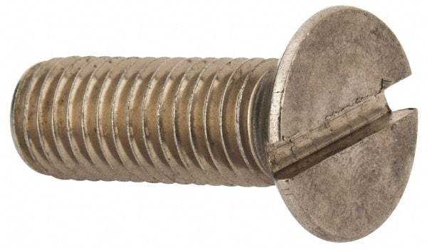 Value Collection - M10x1.50 Metric Coarse, 30mm OAL Slotted Drive Machine Screw - Flat Head, Grade 316 & A4 Stainless Steel, Uncoated, Without Washer - All Tool & Supply