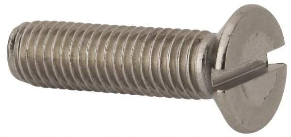 Value Collection - M10x1.50 Metric Coarse, 40mm OAL Slotted Drive Machine Screw - Flat Head, Grade 316 & A4 Stainless Steel, Uncoated, Without Washer - All Tool & Supply