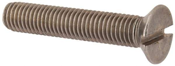 Value Collection - M10x1.50 Metric Coarse, 55mm OAL Slotted Drive Machine Screw - Flat Head, Grade 316 & A4 Stainless Steel, Uncoated, Without Washer - All Tool & Supply