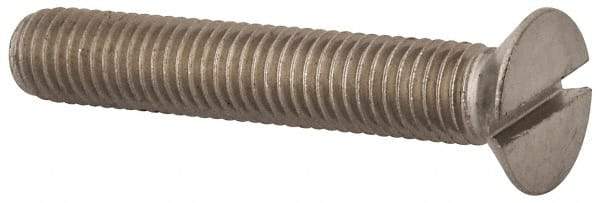 Value Collection - M10x1.50 Metric Coarse, 60mm OAL Slotted Drive Machine Screw - Flat Head, Grade 316 & A4 Stainless Steel, Uncoated, Without Washer - All Tool & Supply