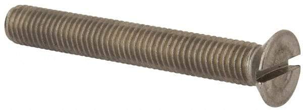 Value Collection - M10x1.50 Metric Coarse, 75mm OAL Slotted Drive Machine Screw - Flat Head, Grade 316 & A4 Stainless Steel, Uncoated, Without Washer - All Tool & Supply