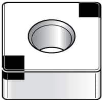 Kennametal - SNGA433 S0425 Grade KB5625 PCBN Turning Insert - TiAlN Finish, 90° Square, 1/2" Inscr Circle, 3/16" Thick, 3/64" Corner Radius - All Tool & Supply