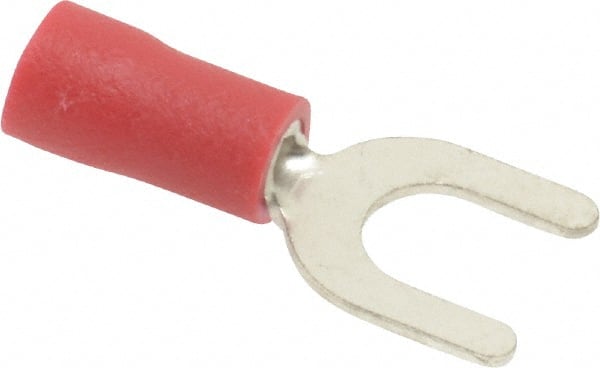 Ideal - #10 Stud, 22 to 18 AWG Compatible, Partially Insulated, Crimp Connection, Standard Fork Terminal - All Tool & Supply