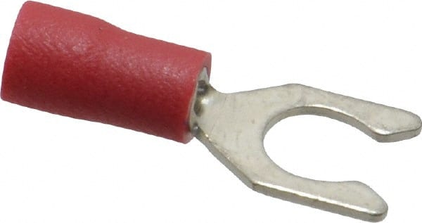 Ideal - #10 Stud, 22 to 18 AWG Compatible, Partially Insulated, Crimp Connection, Locking Fork Terminal - All Tool & Supply