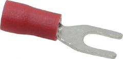 Ideal - #6 Stud, 22 to 18 AWG Compatible, Partially Insulated, Crimp Connection, Standard Fork Terminal - All Tool & Supply