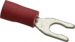 Ideal - #6 Stud, 22 to 18 AWG Compatible, Partially Insulated, Crimp Connection, Locking Fork Terminal - All Tool & Supply