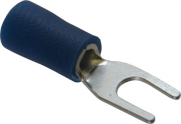 Ideal - #6 Stud, 16 to 14 AWG Compatible, Partially Insulated, Crimp Connection, Standard Fork Terminal - All Tool & Supply