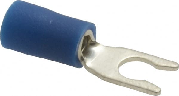 Ideal - #6 Stud, 16 to 14 AWG Compatible, Partially Insulated, Crimp Connection, Locking Fork Terminal - All Tool & Supply