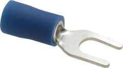 Ideal - #8 Stud, 16 to 14 AWG Compatible, Partially Insulated, Crimp Connection, Standard Fork Terminal - All Tool & Supply