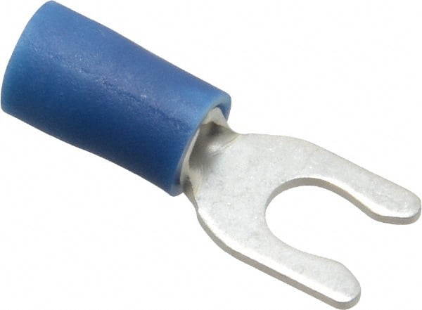 Ideal - #8 Stud, 16 to 14 AWG Compatible, Partially Insulated, Crimp Connection, Locking Fork Terminal - All Tool & Supply