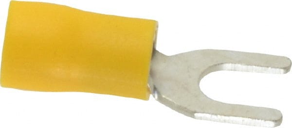 Ideal - #10 Stud, 12 to 10 AWG Compatible, Partially Insulated, Crimp Connection, Standard Fork Terminal - All Tool & Supply