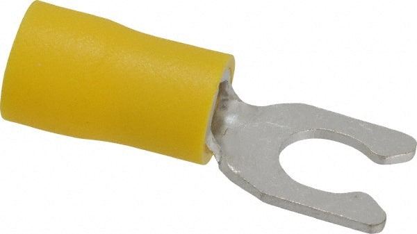 Ideal - #10 Stud, 12 to 10 AWG Compatible, Partially Insulated, Crimp Connection, Locking Fork Terminal - All Tool & Supply