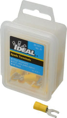 Ideal - #8 Stud, 12 to 10 AWG Compatible, Partially Insulated, Crimp Connection, Standard Fork Terminal - All Tool & Supply