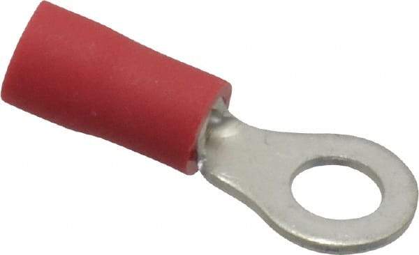 Ideal - 22-18 AWG Partially Insulated Crimp Connection Circular Ring Terminal - #8 Stud, 0.819" OAL x 0.394" Wide, Tin Plated Brass Contact - All Tool & Supply