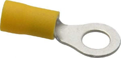 Ideal - 12-10 AWG Partially Insulated Crimp Connection Circular Ring Terminal - 1/4" Stud, 1.167" OAL x 0.512" Wide, Tin Plated Brass Contact - All Tool & Supply