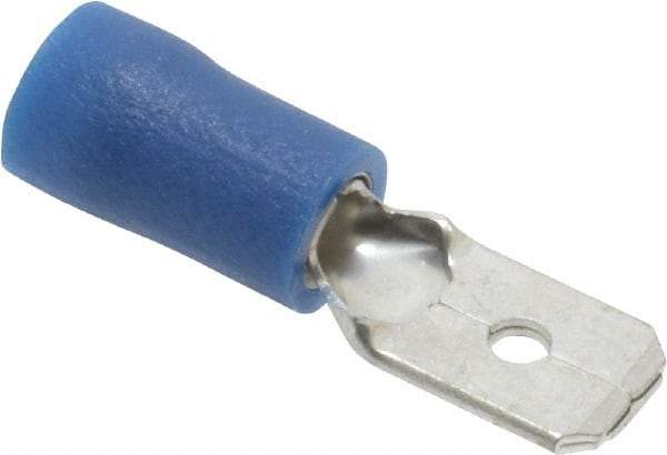 Ideal - 16 to 14 AWG, Vinyl, Fully Insulated, Male Wire Disconnect - 1/4 Inch Wide Tab, Blue, cUL Listed, RoHS Compliant, UL Listed - All Tool & Supply