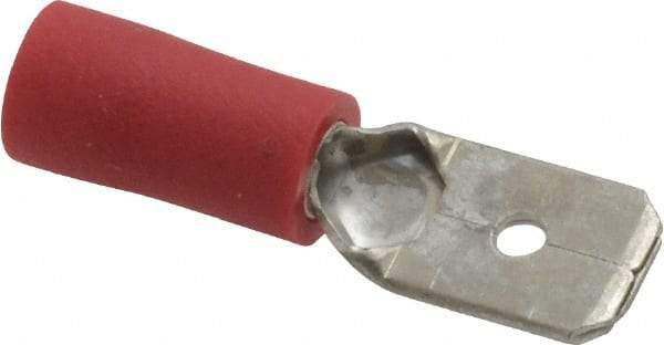 Ideal - 22 to 18 AWG, Vinyl, Fully Insulated, Male Wire Disconnect - 1/4 Inch Wide Tab, Red, cUL Listed, RoHS Compliant, UL Listed - All Tool & Supply