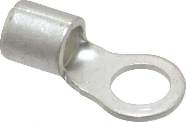 Ideal - 4 AWG Noninsulated Crimp Connection Circular Ring Terminal - 3/8" Stud, 1.319" OAL x 0.65" Wide, Tin Plated Brass Contact - All Tool & Supply