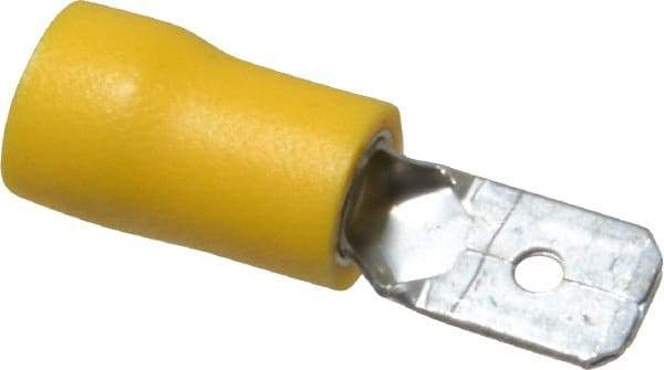 Ideal - 12 to 10 AWG, Vinyl, Fully Insulated, Male Wire Disconnect - 1/4 Inch Wide Tab, Yellow, cUL Listed, RoHS Compliant, UL Listed - All Tool & Supply