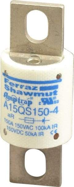 Ferraz Shawmut - 150 VAC/VDC, 150 Amp, Fast-Acting Semiconductor/High Speed Fuse - Bolt-on Mount, 2-21/32" OAL, 100 at AC, 50 at DC kA Rating, 1-1/8" Diam - All Tool & Supply