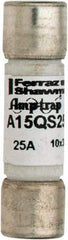 Ferraz Shawmut - 150 VAC/VDC, 25 Amp, Fast-Acting Semiconductor/High Speed Fuse - Clip Mount, 1-1/2" OAL, 100 at AC, 50 at DC kA Rating, 13/32" Diam - All Tool & Supply