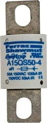 Ferraz Shawmut - 150 VAC/VDC, 50 Amp, Fast-Acting Semiconductor/High Speed Fuse - Bolt-on Mount, 2-21/32" OAL, 100 at AC, 50 at DC kA Rating, 1-1/8" Diam - All Tool & Supply