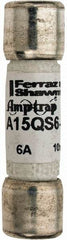 Ferraz Shawmut - 150 VAC/VDC, 6 Amp, Fast-Acting Semiconductor/High Speed Fuse - Clip Mount, 1-1/2" OAL, 100 at AC, 50 at DC kA Rating, 13/32" Diam - All Tool & Supply