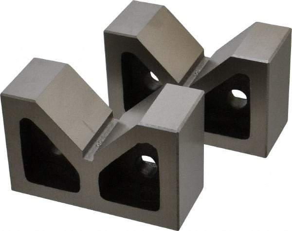 SPI - 2-3/16" Max Capacity, 90° Angle, Cast Iron V-Block - 4" Long x 1-9/16" Wide x 2-9/16" High, Sold as Matched Pair - All Tool & Supply