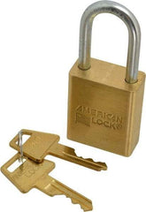 American Lock - 3/4" Shackle Clearance, Keyed Different Padlock - 1/4" Shackle Diam, Steel - All Tool & Supply