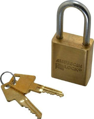 American Lock - 3/4" Shackle Clearance, Keyed Alike Padlock - 1/4" Shackle Diam, Steel - All Tool & Supply