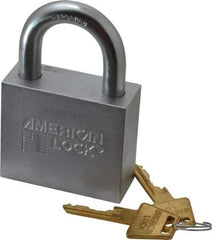 American Lock - 1-1/4" Shackle Clearance, Keyed Different Wide Clearance Padlock - 7/16" Shackle Diam, Steel - All Tool & Supply