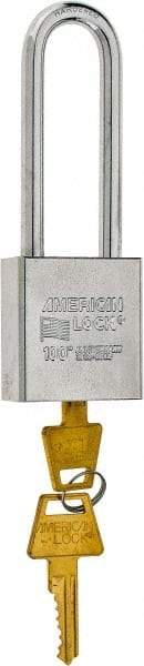 American Lock - 3/4" Shackle Clearance, Keyed Different Tubular Padlock - 3/8" Shackle Diam, Steel - All Tool & Supply