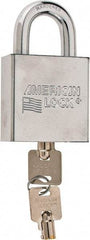 American Lock - 3/4" Shackle Clearance, Keyed Alike Tubular Padlock - 7/16" Shackle Diam, Steel - All Tool & Supply