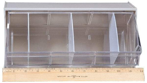 Quantum Storage - 11-7/8" Wide x 5-15/16" High x 5-1/4" Deep, Small Parts Tip Out Stacking Bin Organizer - Polystyrene Frame, 1 Compartments, 11" Wide x 5-1/4" High Bin - All Tool & Supply