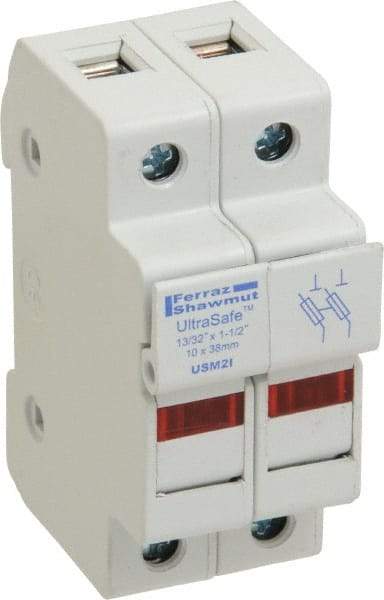 Ferraz Shawmut - 2 Pole, 1000 VDC and 800 VAC, 30 Amp, DIN Rail Mount Fuse Holder - Compatible with CC Class, 1-1/2 Inch Long x 1.38 Inch Wide and 13/32 Inch Diameter Fuse - All Tool & Supply