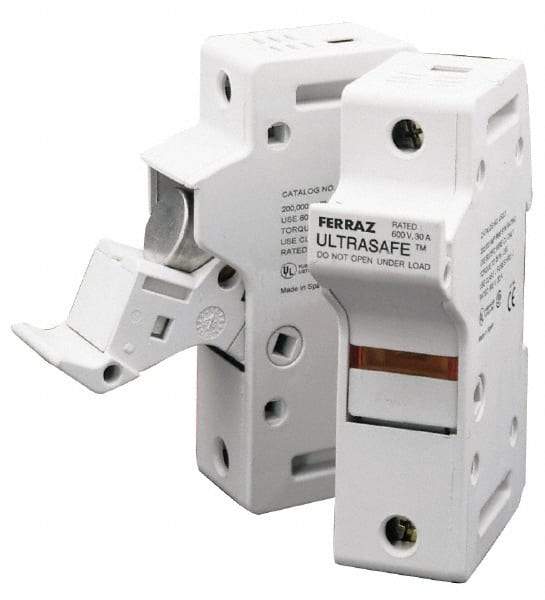 Ferraz Shawmut - 1 Pole, 600 VAC/VDC, 60 Amp, DIN Rail Mount Fuse Holder - Compatible with J Class, 58mm Long x 3.84 Inch Wide and 22mm Diameter Fuse - All Tool & Supply