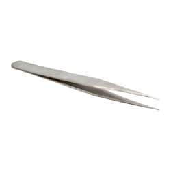 Value Collection - 5" OALmm-SS Precision Tweezers - General Utility, Fine Point, Narrow Shank - All Tool & Supply