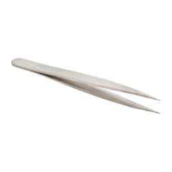 Value Collection - 3-1/2" OAL 0C-SA Precision Tweezers - Short, Flat Tip - All Tool & Supply