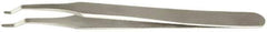 Value Collection - 4-3/4" OAL 2AD-SS Precision Tweezers - Rounded Flat Tip, Thin Tapered Edge - All Tool & Supply