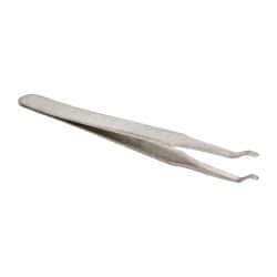 Value Collection - 4-3/4" OAL 2AD-SA Precision Tweezers - Rounded Flat Tip, Thin Tapered Edge - All Tool & Supply