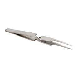 Value Collection - 4-3/4" OAL N5A Reverse Action Tweezers - Long Fine Offset Point - All Tool & Supply