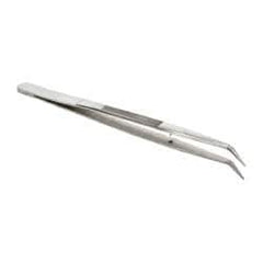 Value Collection - 5-7/8" OAL Stainless Steel Assembly Tweezers - Bent Point with Serrated Shank, Smooth Tip - All Tool & Supply